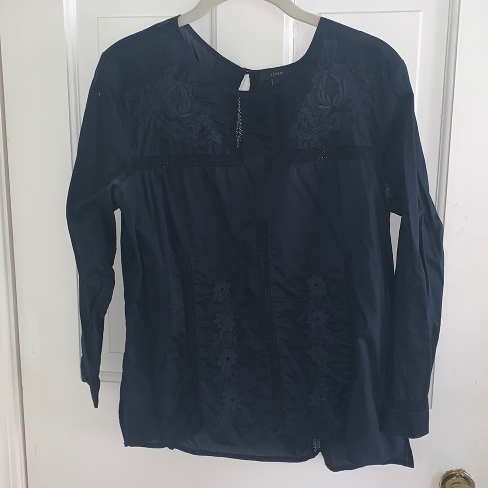 J crew navy blue blouse